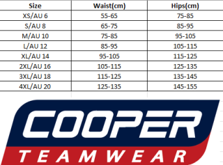 cooperteamwear size chart